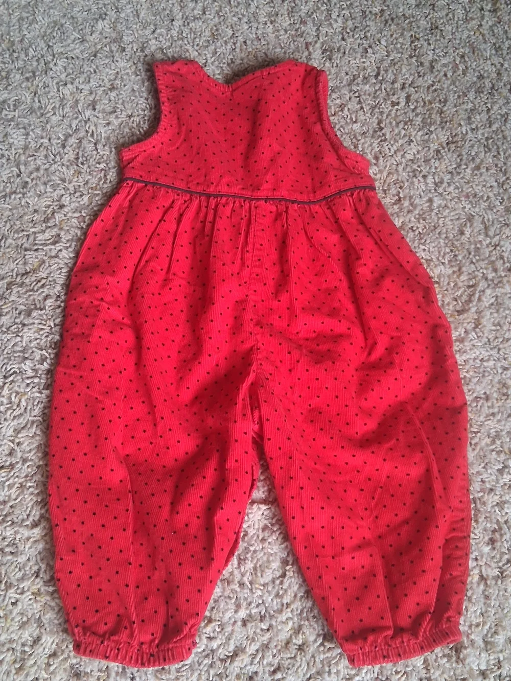 Vintage OshKosh B'gosh 12M Romper Polka Dot Overalls Heirloom Baby Cottagecore